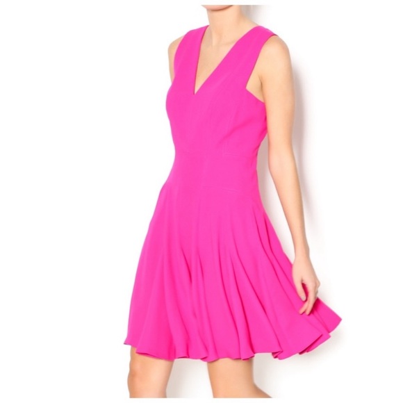 Rebecca Taylor Dresses & Skirts - Rebecca Taylor Pink Crepe V-Neck Mini Dress